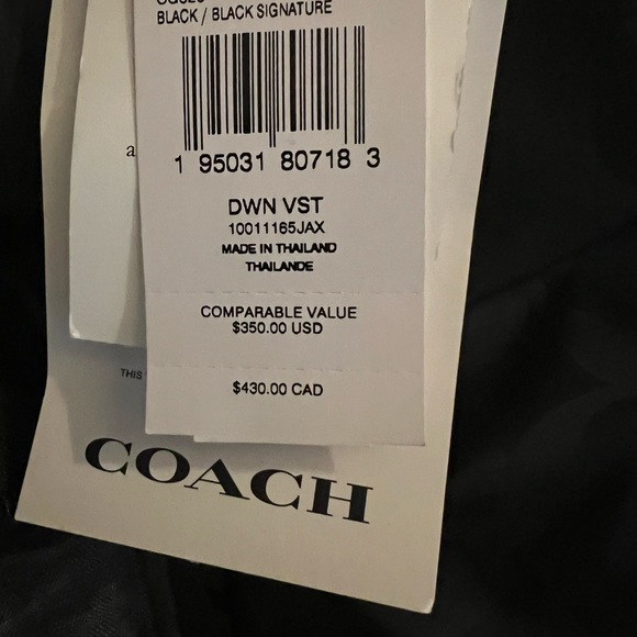 NWT Coach Puffer Vest - Picture 3 of 3